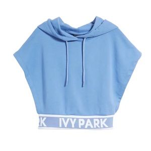 Ivy Park small backless short sleeve hoodie blue